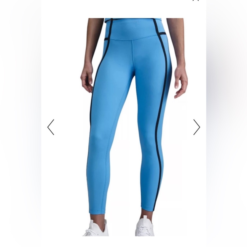 Nike Women's Blue Leggings with Black Stripes
